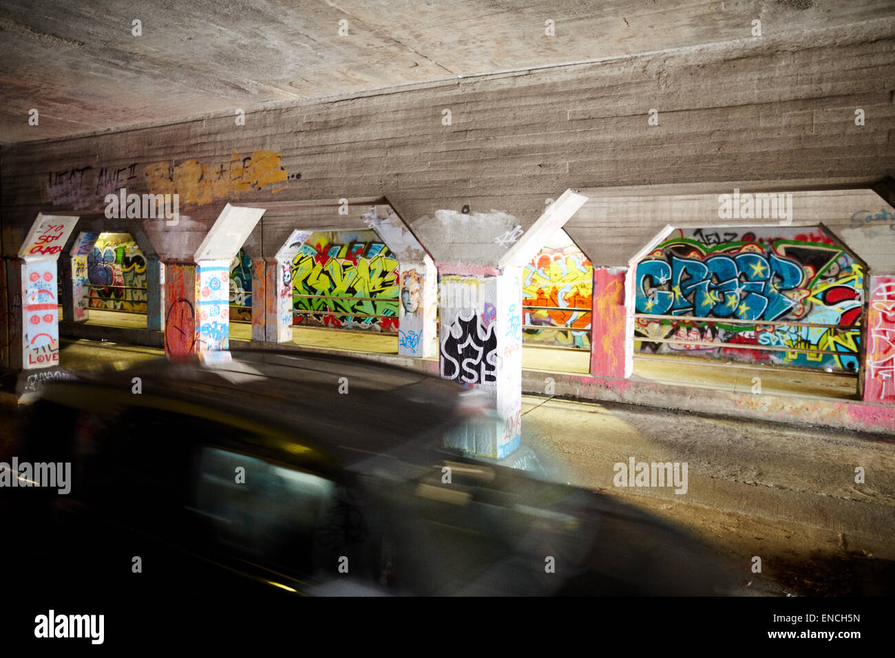 `Downtown Atlanta in Georga USA The Krog Street Tunnel is a tunnel in Atlanta known for its street art.[1][2][3] The tunnel link Stock Photo